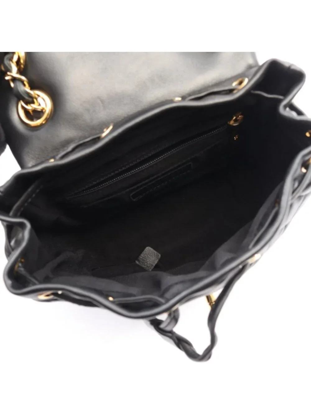 Chanel Backpack Quilted Black Lambskin Chain
